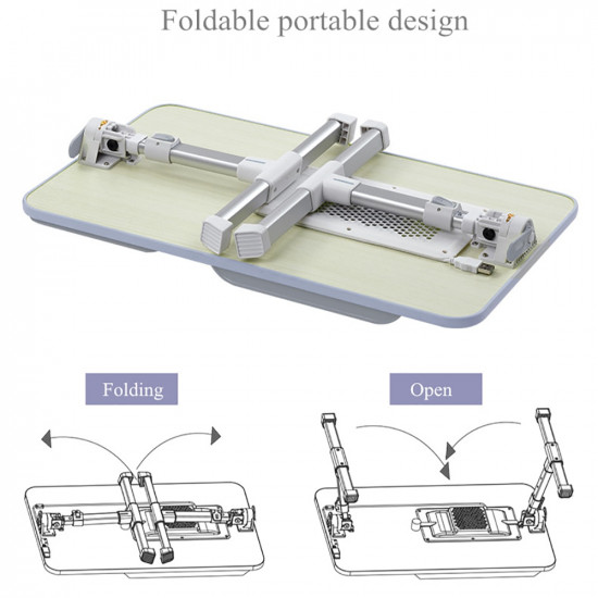 Adjustable Laptop Desk With Cooling Fan Foldable Notebook Laptop Stand ...